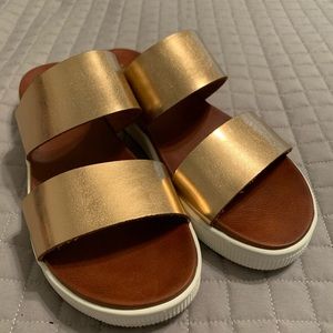 Mia rose gold platform sandals